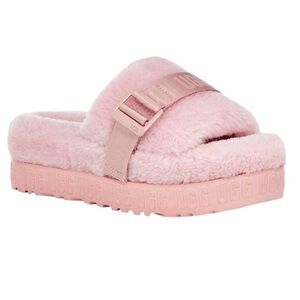 Ugg Pink Sheepskin Lined Oh Fluffita Slides